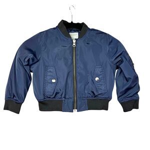 Sears Jacket Boys 4 Blue Aviator Biker Long Sleeve Pockets Full Zip Vintage Top
